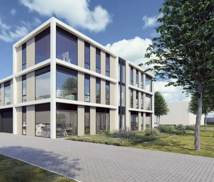 Ontwerp van een modern bedrijfsgebouw